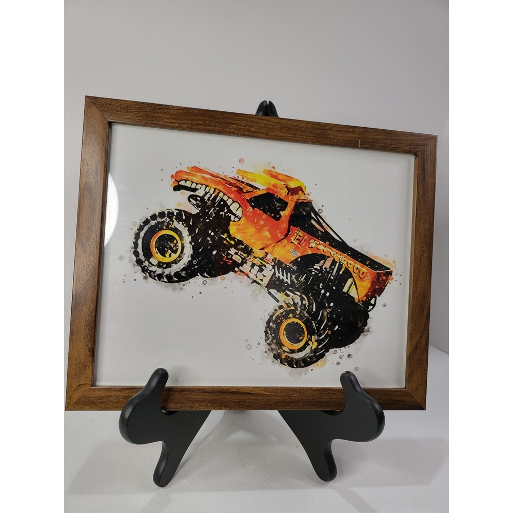 Monster Truck Framed Art Prints Set of 4 Grave Digger El Toro Loco Max-D Decor - Picture 4 of 8